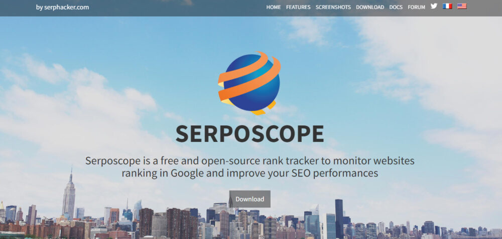 SerpoScopeのWEBサイトTOPページキャプチャ