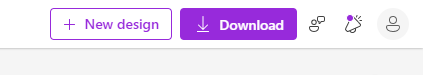 Microsoft Designerの画面右上の設定ボタンの例