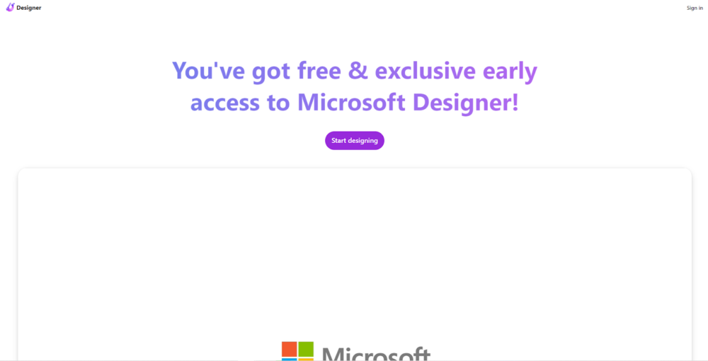 Microsoft Designerのホーム画面のスクリーンショット2