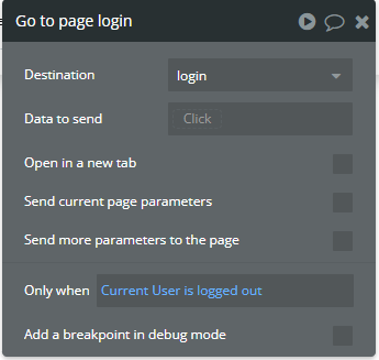 Destination to auth on user is logged out