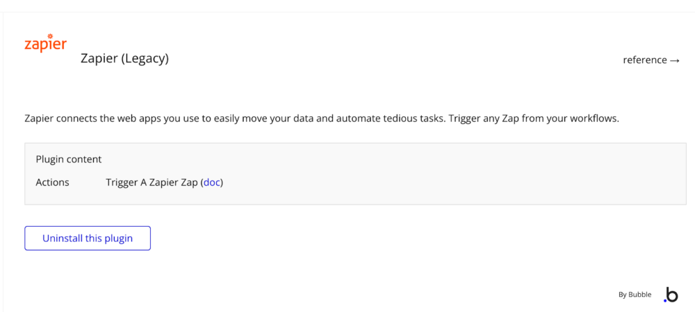 Bubbleで検索したZapierプラグイン2