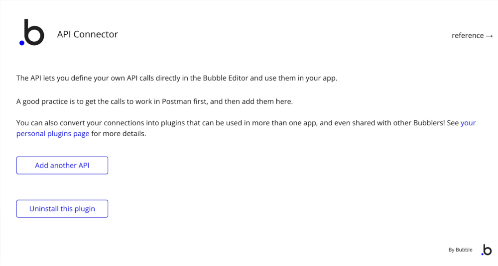 BubbleのAPI Connector