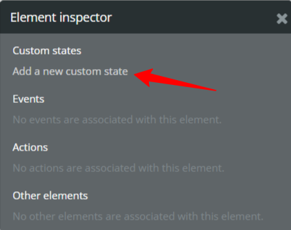 Custom stateを設定できるアイコンをクリックしたときの表示内容