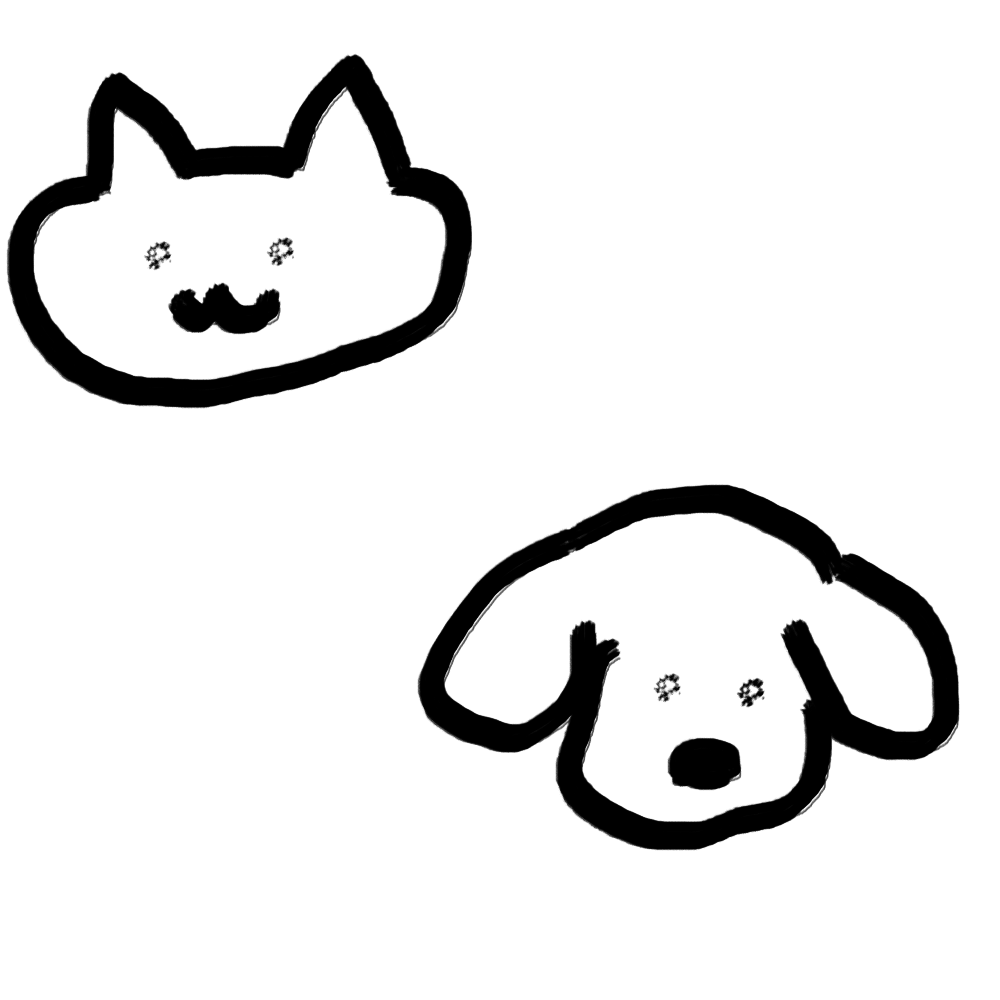 GPT-4oに送信する猫と犬の顔のイラスト